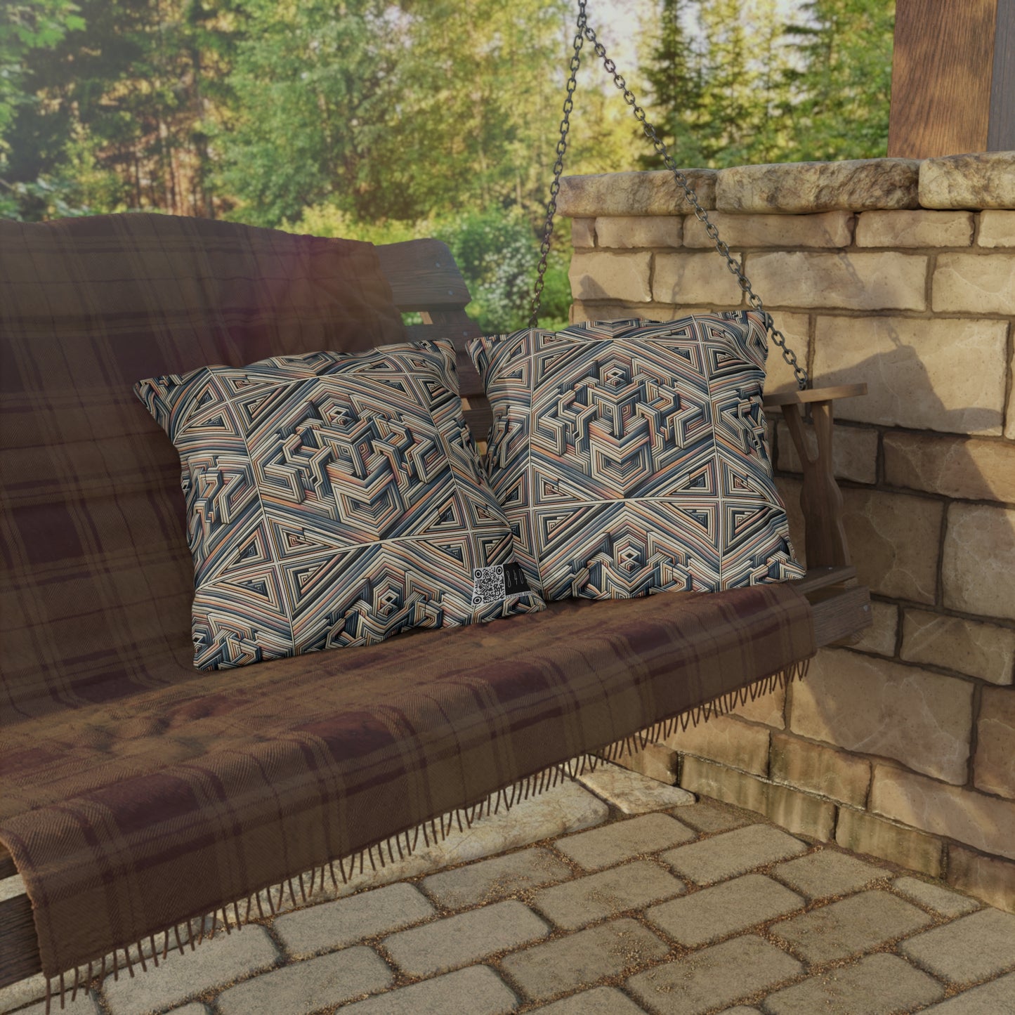 Tech Illusion Graphics Futuristic Artistry Outdoor Pillow - 8404 Design-52