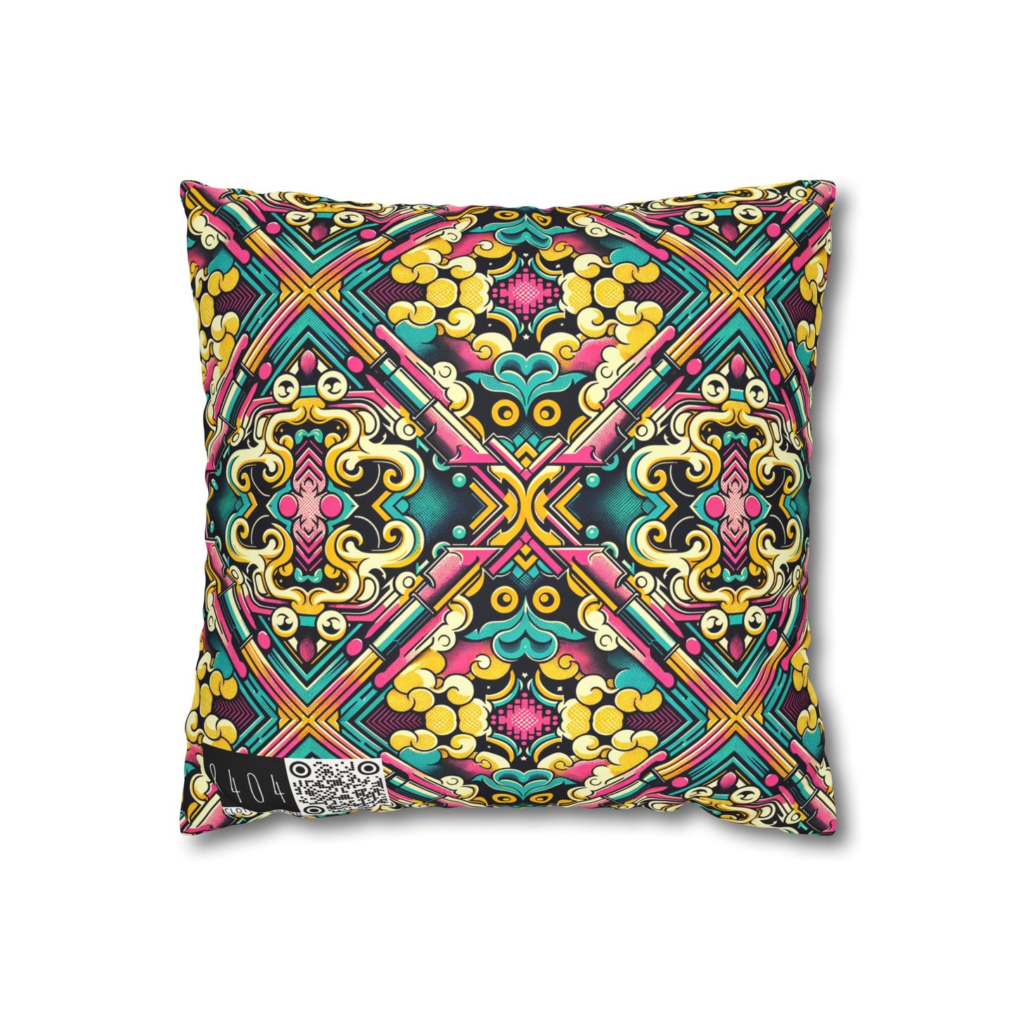 Neon Pop Art Revival Pop Culture Retro Faux Suede Square Pillowcase - 8404 Design-59