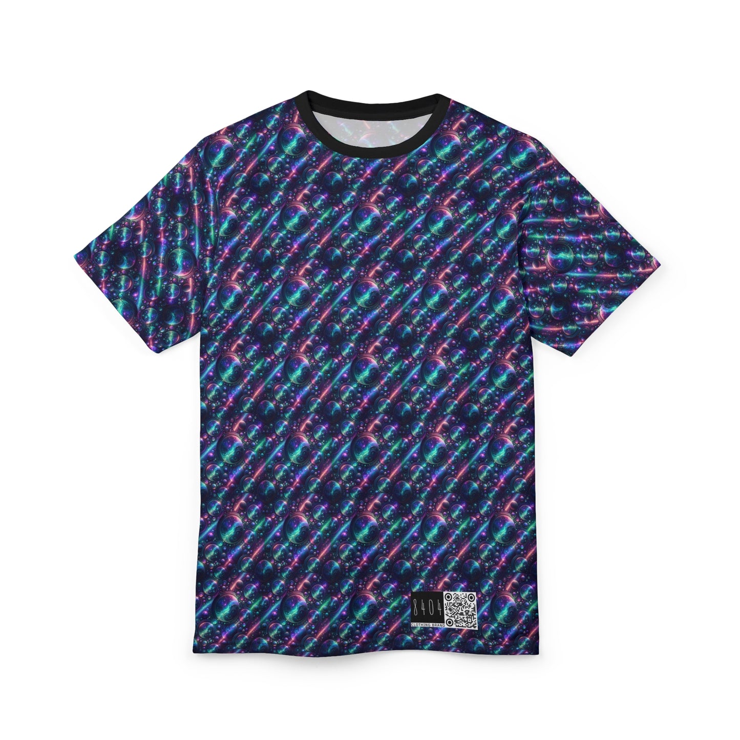 Iridescent Tech Fusion Tech-Forward Streetwear Unisex Cut & Sew Tee - 8404 Design-51