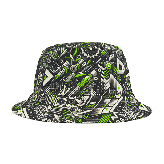 Graffiti Tech Fusion Bold Streetwear Fusion Bucket Hat - 8404 Design-59