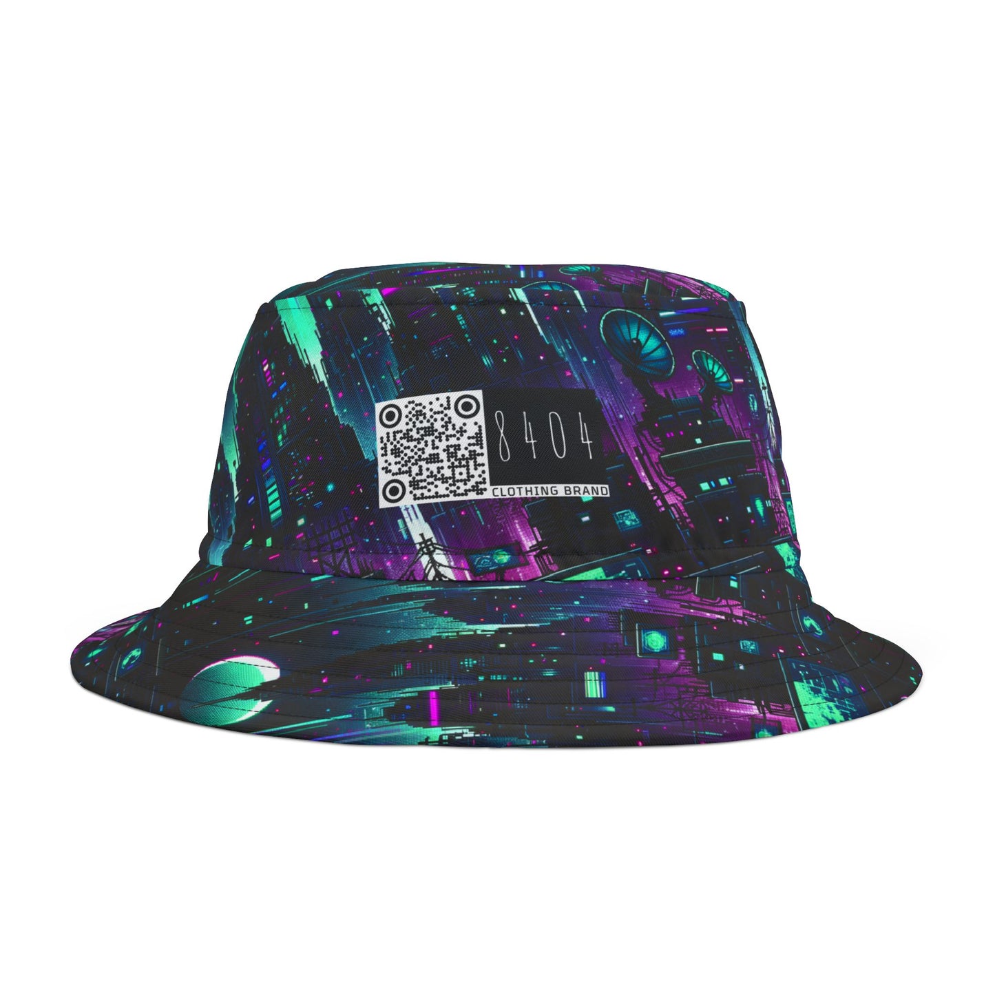 Tech Noir Graphics Futuristic Cyberpunk Bucket Hat - 8404 Design-54