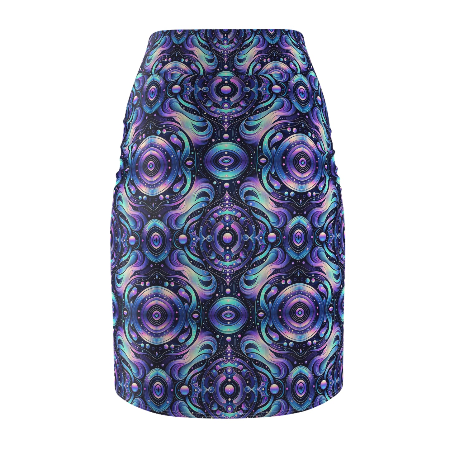 Iridescent Tech Fusion Tech-Forward Streetwear Women's Pencil Skirt - 8404 Design-62