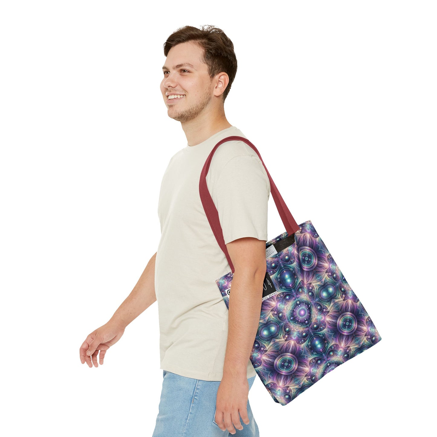 Iridescent Tech Fusion Tech-Forward Streetwear Tote Bag - 8404 Design-61