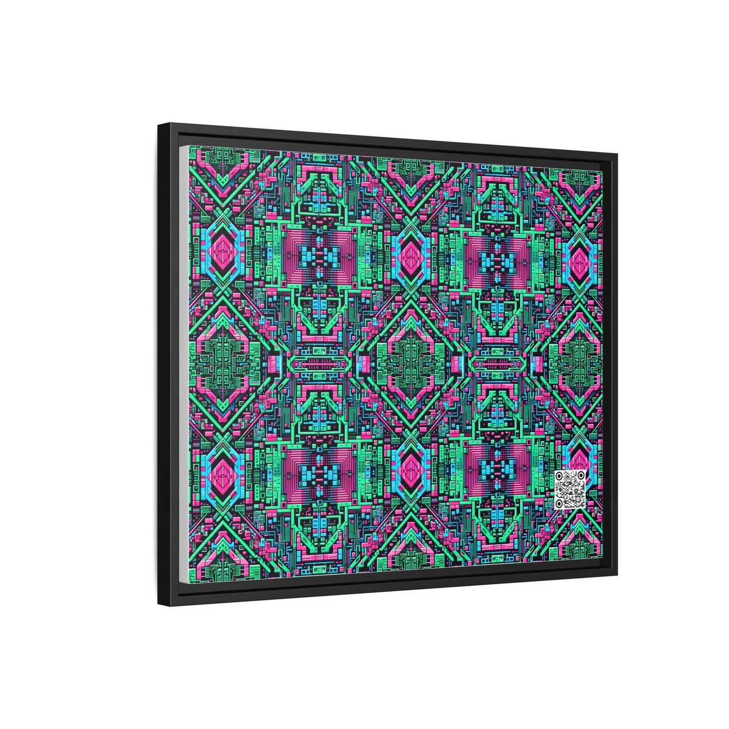 Digital Glitch Vibes Tech-Inspired Streetwear Matte Canvas, Framed (multi-Color) - 8404 Design-71 B