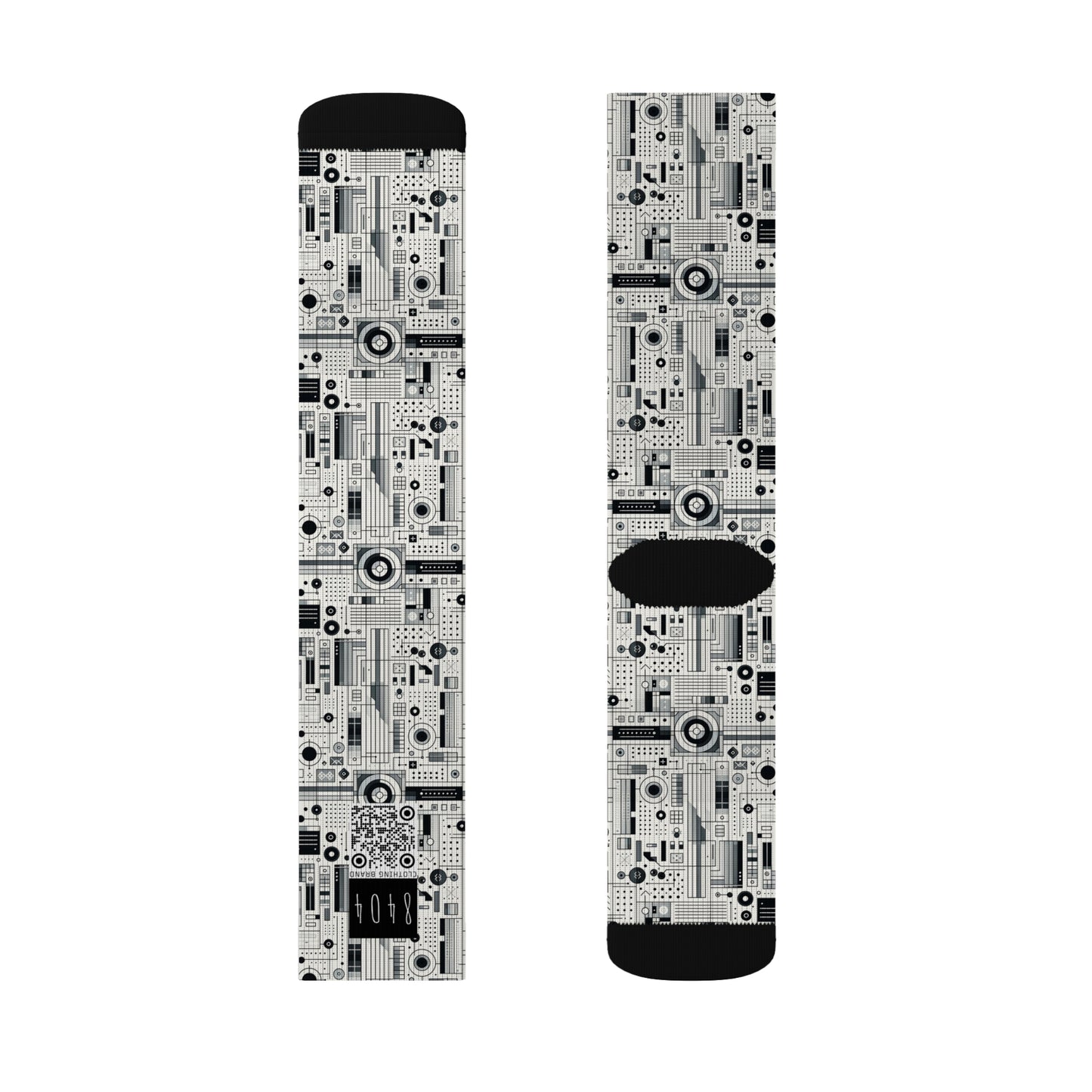 Digital Minimalism Minimalist Tech Sublimation Socks - 8404 Design-53