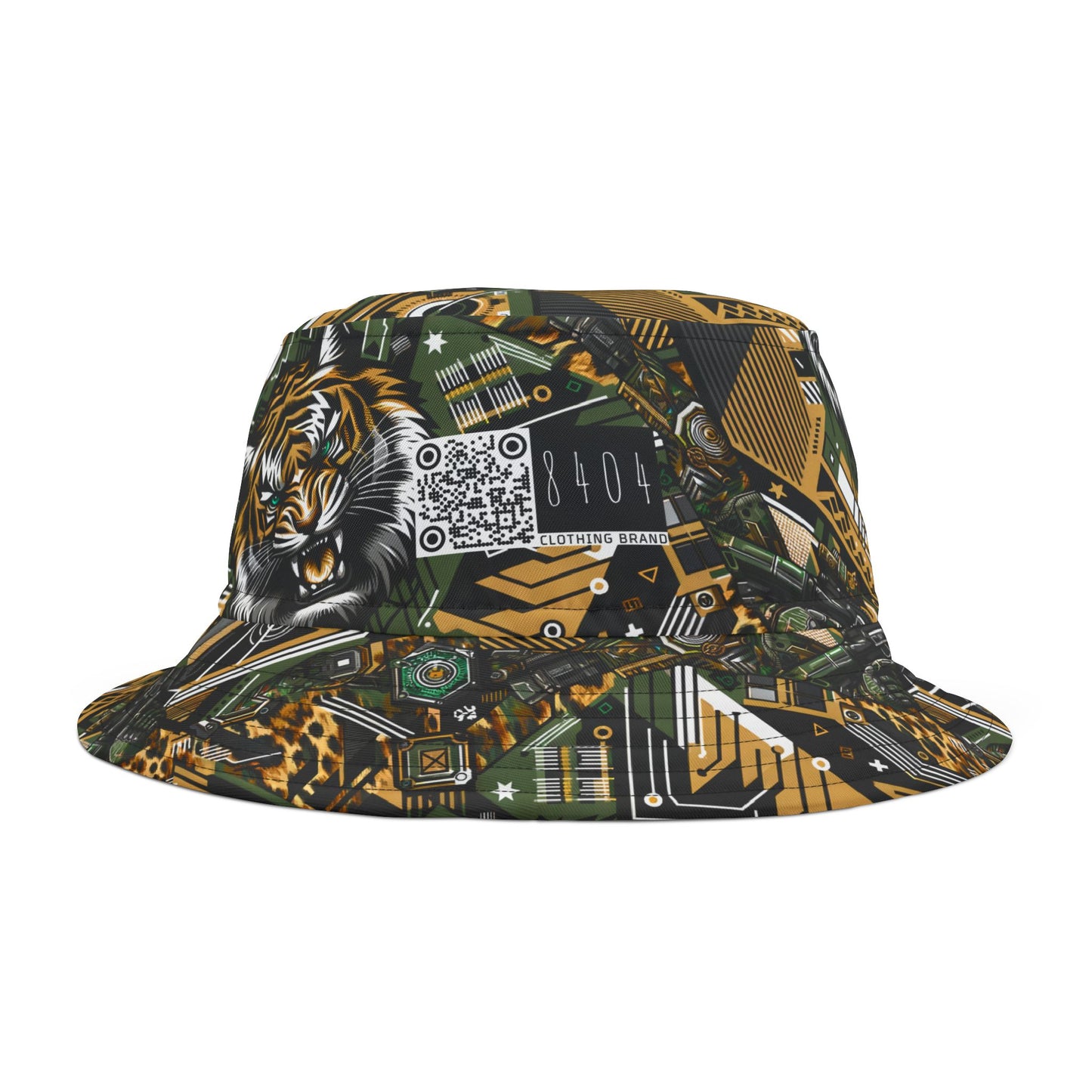 Neo-Camo Fusion Tech-Forward Streetwear Bucket Hat - 8404 Design-58