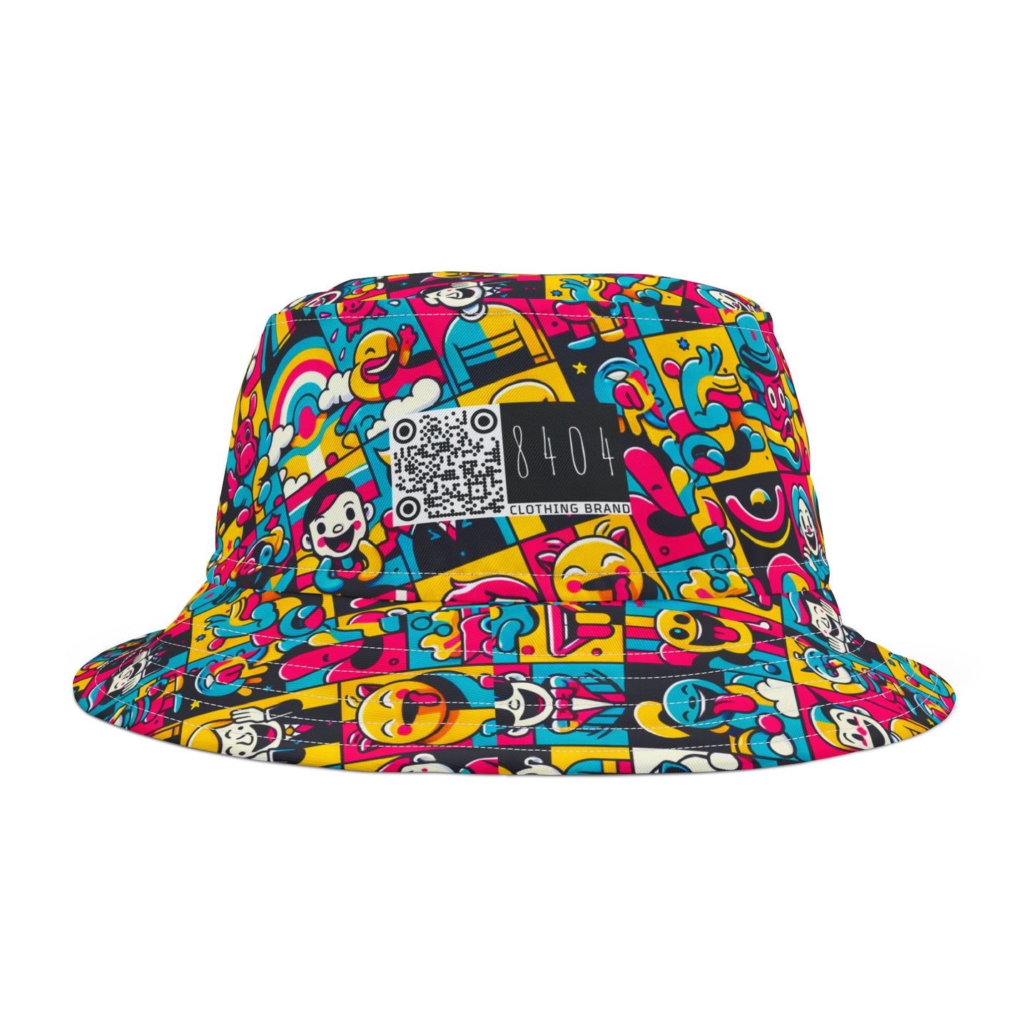 Neon Pop Playful Pop Culture Mashup Bucket Hat - 8404 Design-60