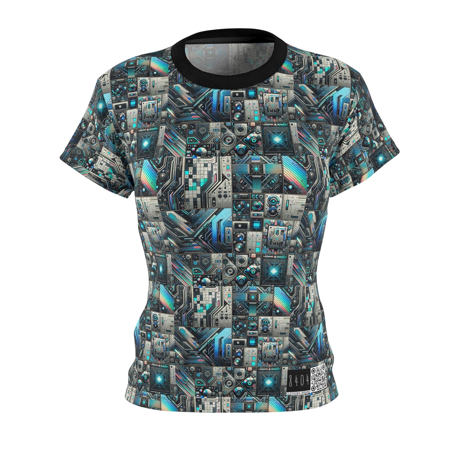 Tech-Infused Futurism Sleek Tech Edge Women's Cut & Sew Tee - 8404 Design-48