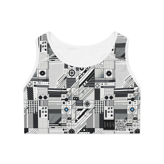Digital Minimalism Minimalist Tech Sports Bra - 8404 Design-52