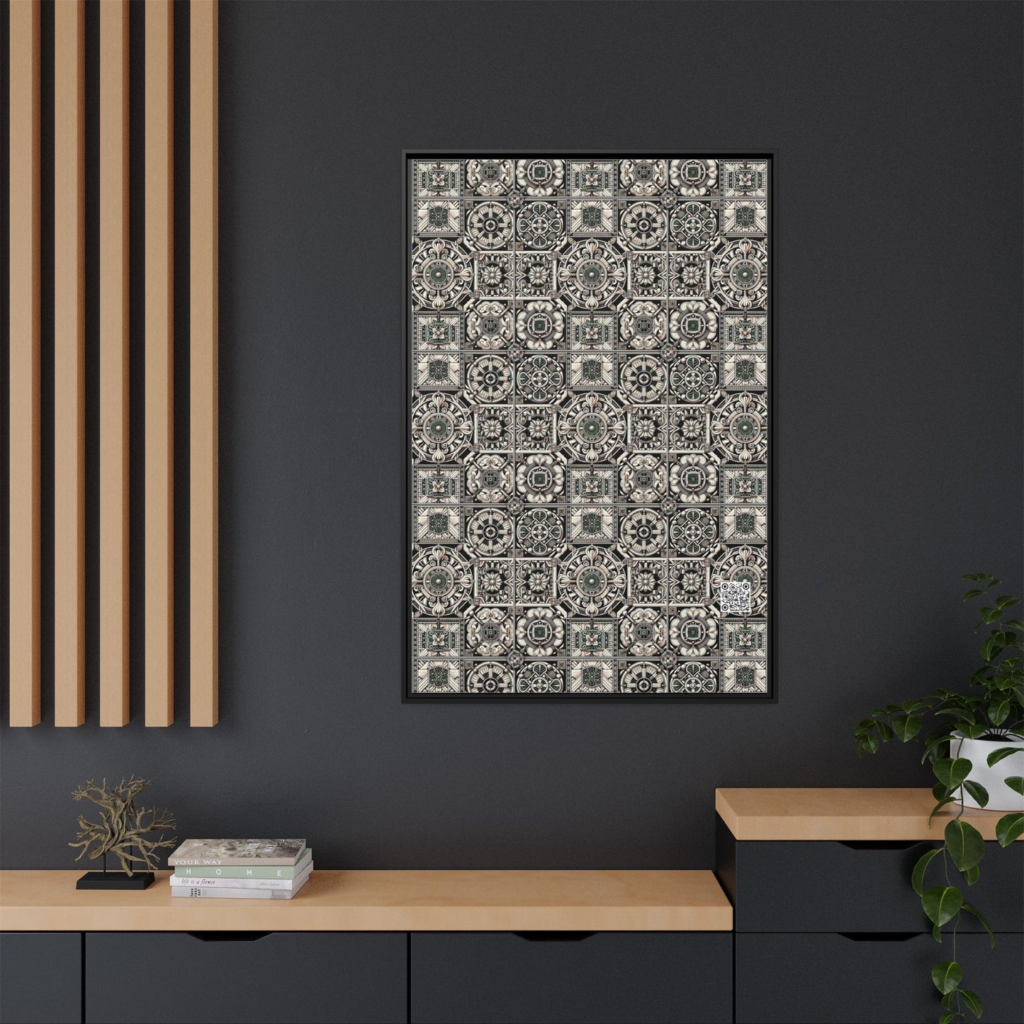Cyber Garden Party Tech Garden Extravaganza Matte Canvas, Framed (multi-Color) - 8404 Design-45 A