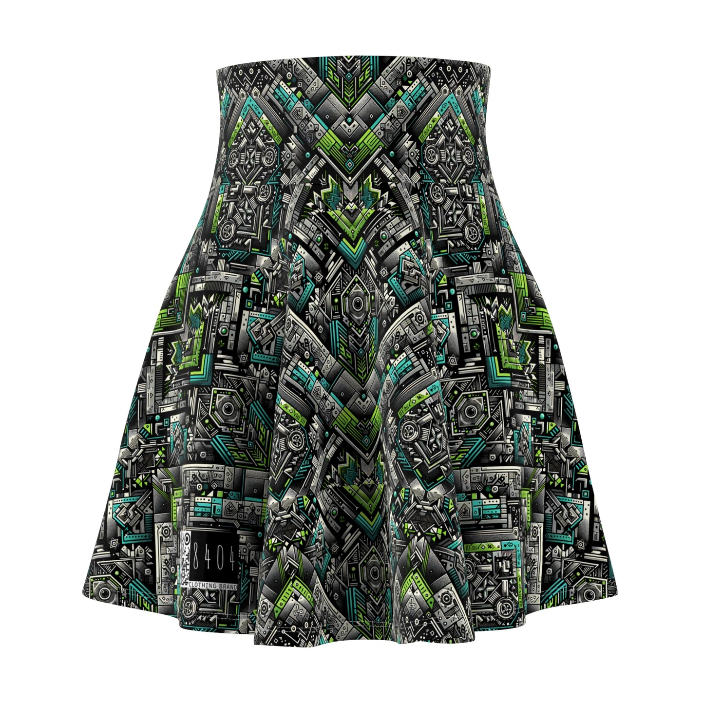Tech-Infused Graphics Tech-Forward Streetwear Women's Skater Skirt - 8404 Design-48