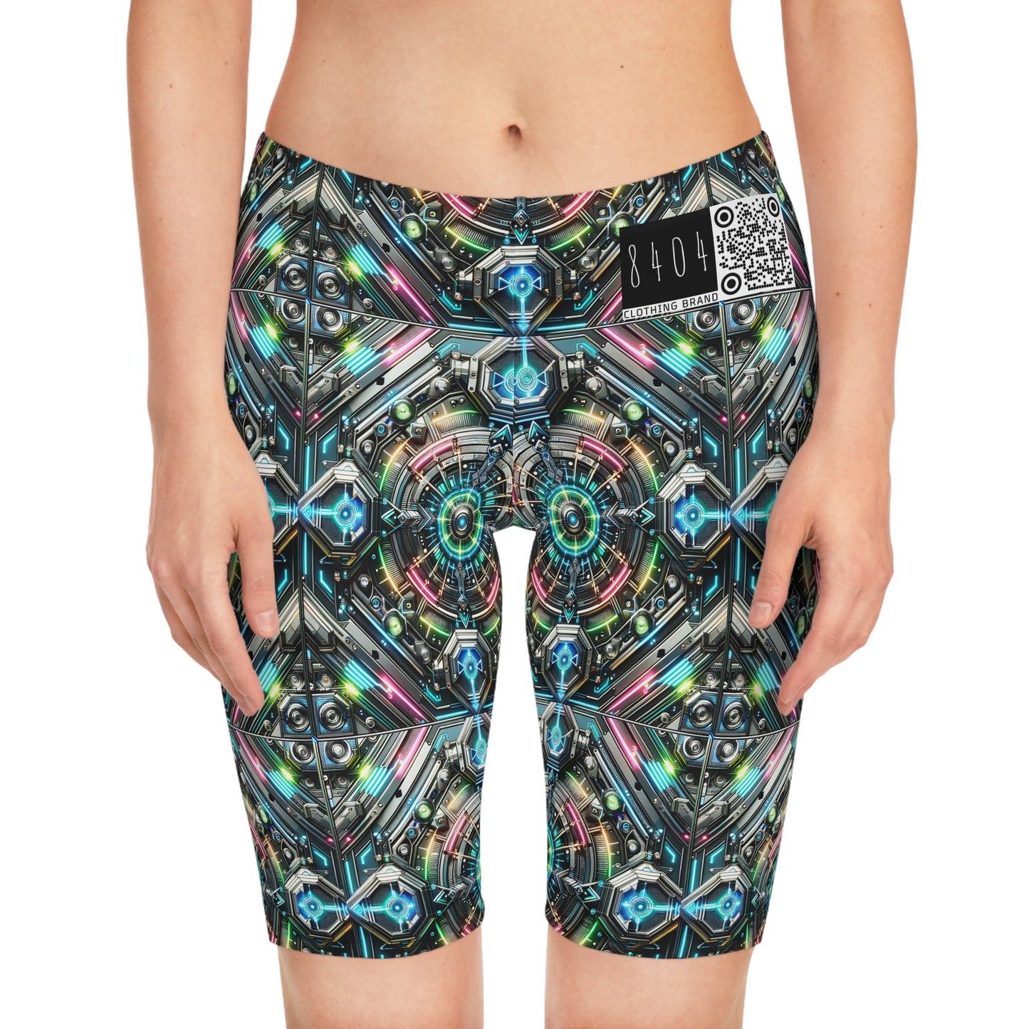 Tech-Infused Futurism Futuristic Tech Women's Bike Shorts - 8404 Design-53