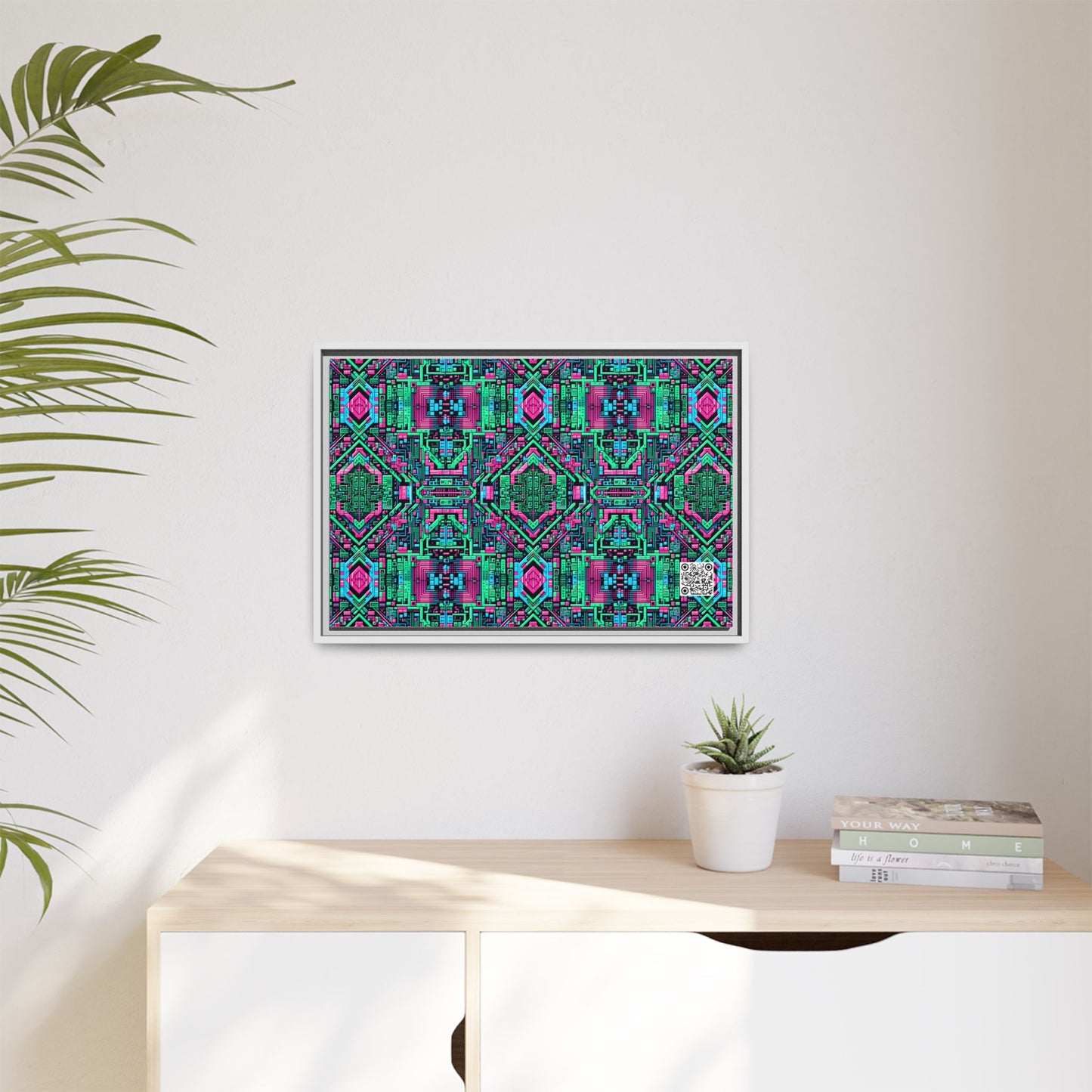 Digital Glitch Vibes Tech-Inspired Streetwear Matte Canvas, Framed (multi-Color) - 8404 Design-71 B