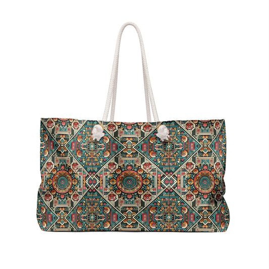 Cultural Fusion Tech Blend of Cultural Heritage With Tech-Inspired Elements Weekender Bag - 8404 Design-74