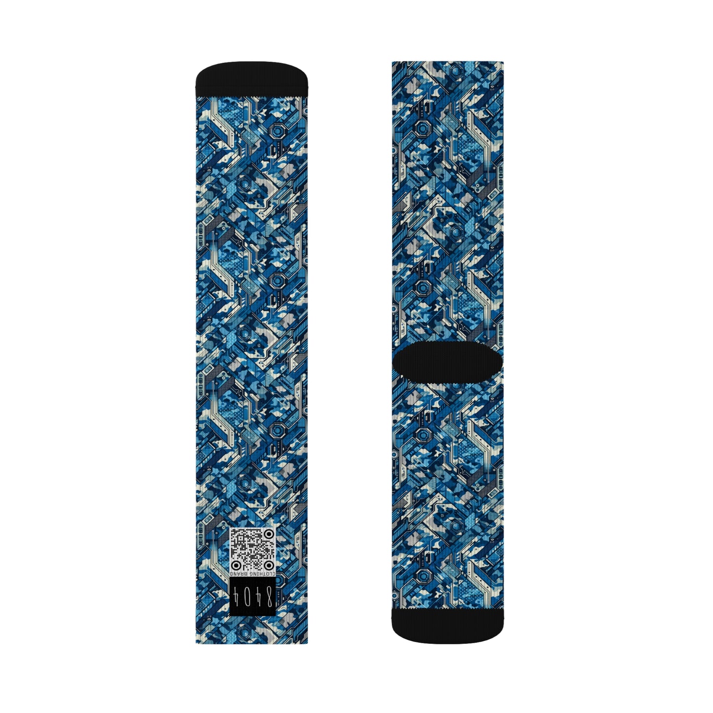 Tech Urban Camo Tech-Forward Streetwear With a Futuristic Military Edge Sublimation Socks - 8404 Design-39
