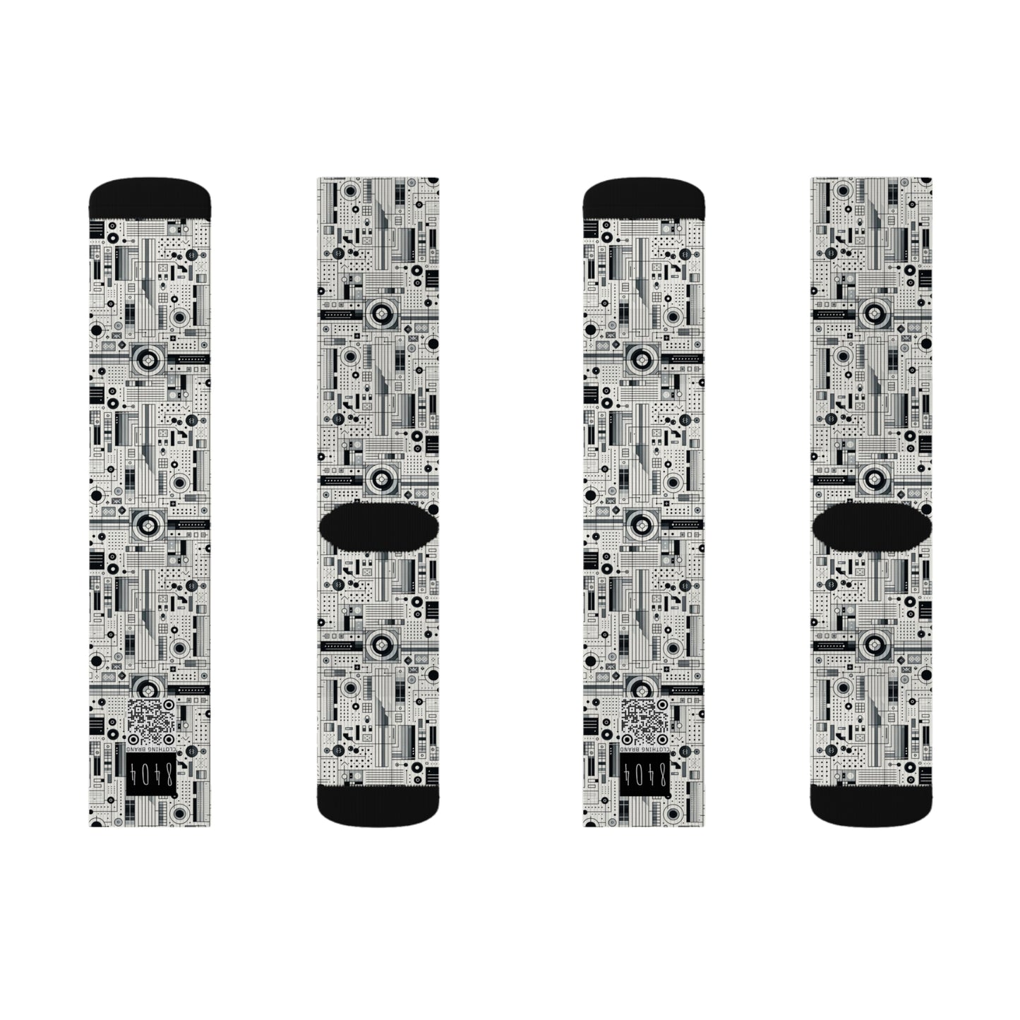 Digital Minimalism Minimalist Tech Sublimation Socks - 8404 Design-53