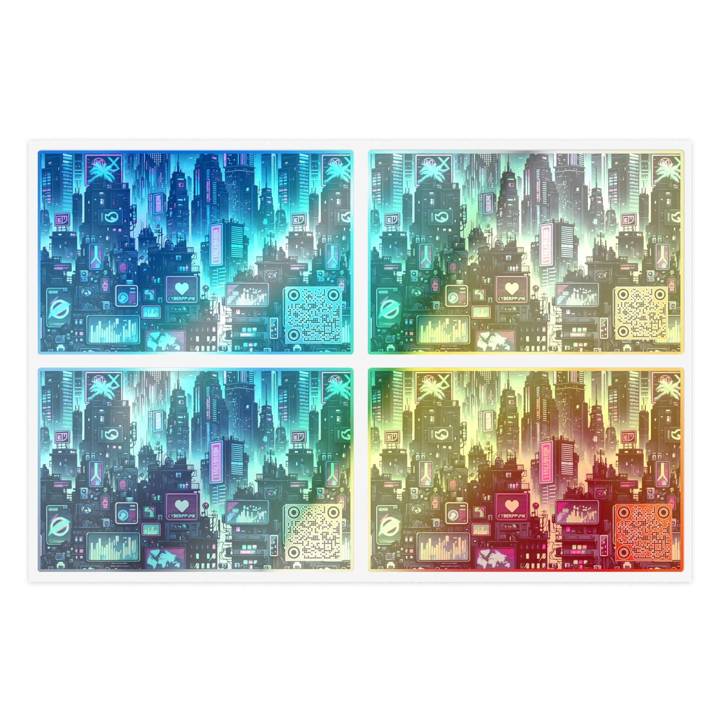 Tech Noir Graphics Futuristic Cyberpunk Sticker Sheets - 8404 Design-52