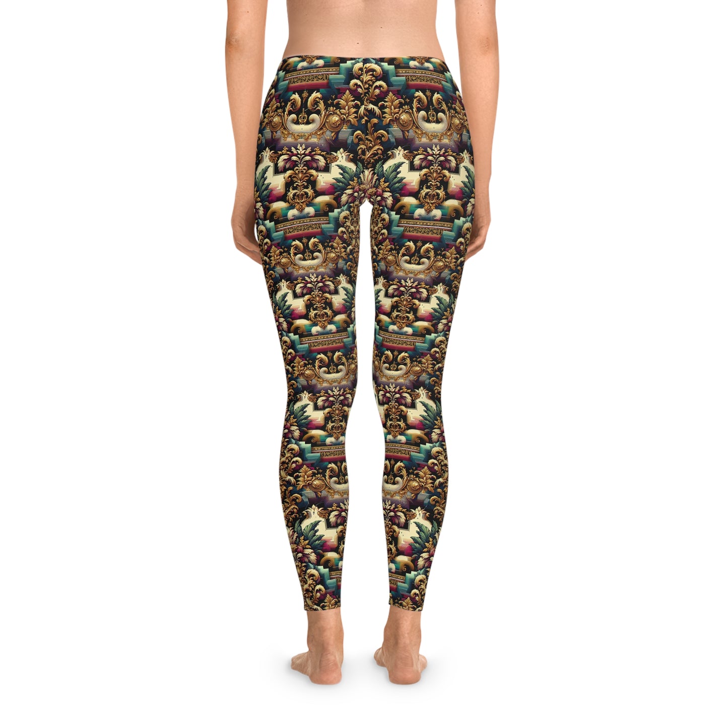 Digital Renaissance Modern Baroque Fusion Stretch Leggings - 8404 Design-60