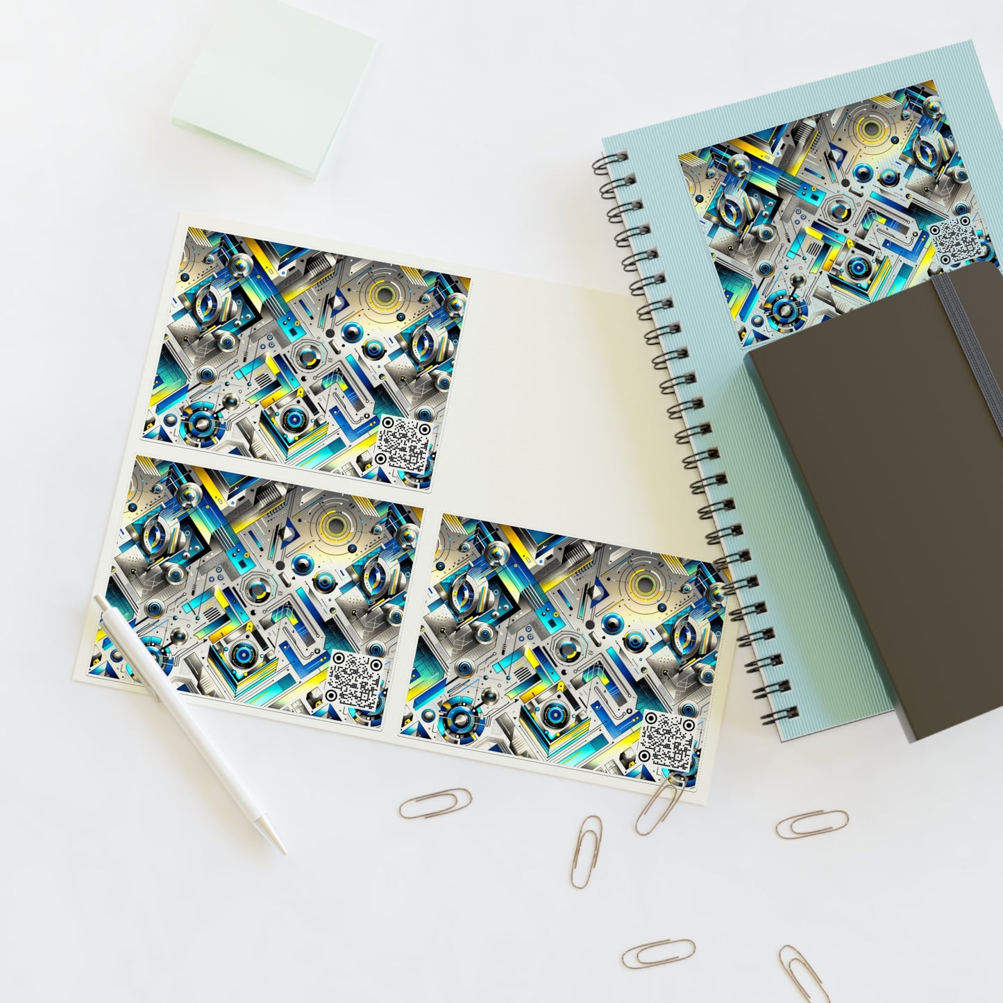 Tech Art Fusion Tech-Forward Streetwear Sticker Sheets - 8404 Design-59