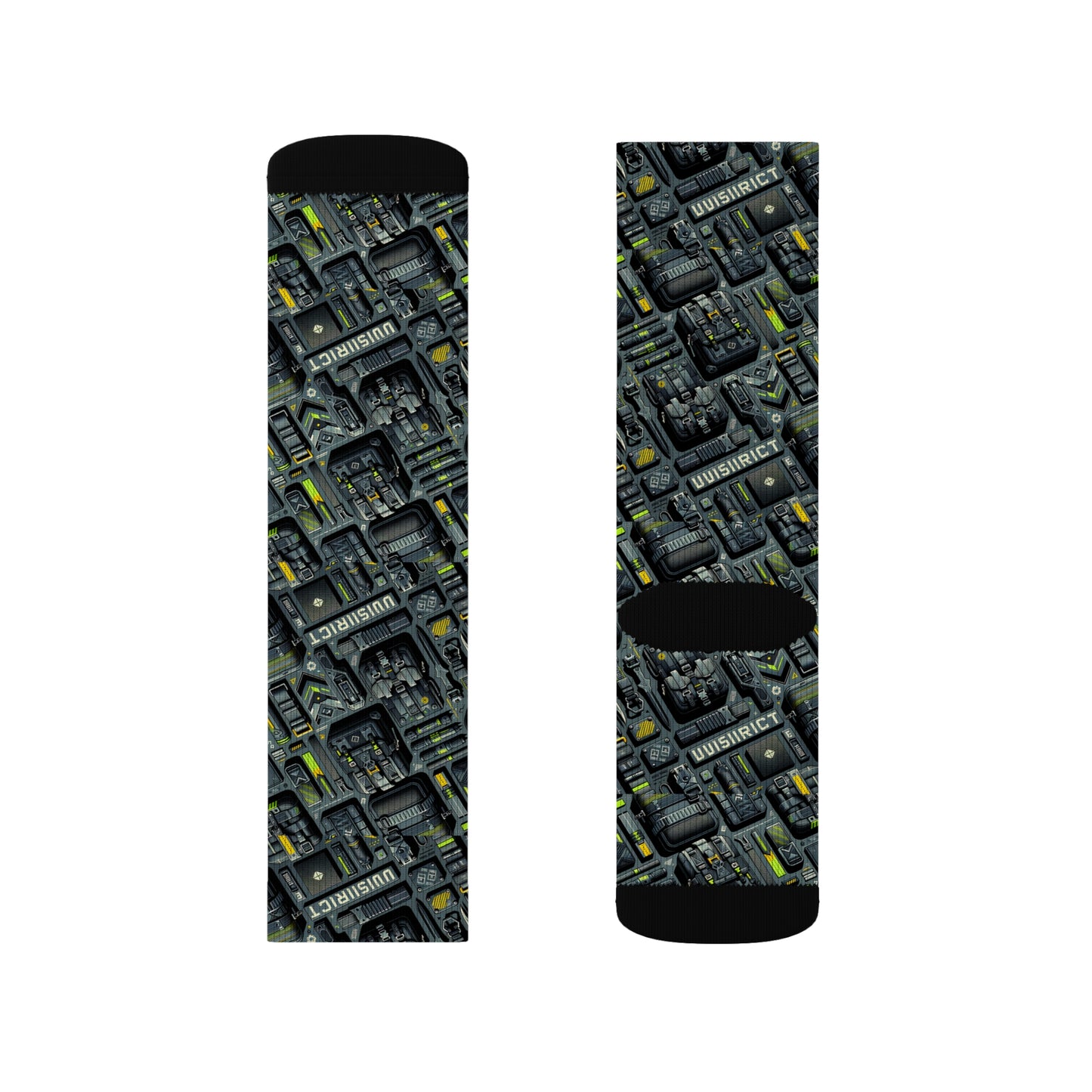 Tech Utility Streetwear Futuristic Tech-Forward Sublimation Socks - 8404 Design-47