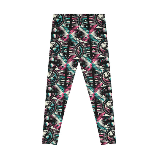 Digital Artistry Digital-native Streetwear Stretch Leggings - 8404 Design-62