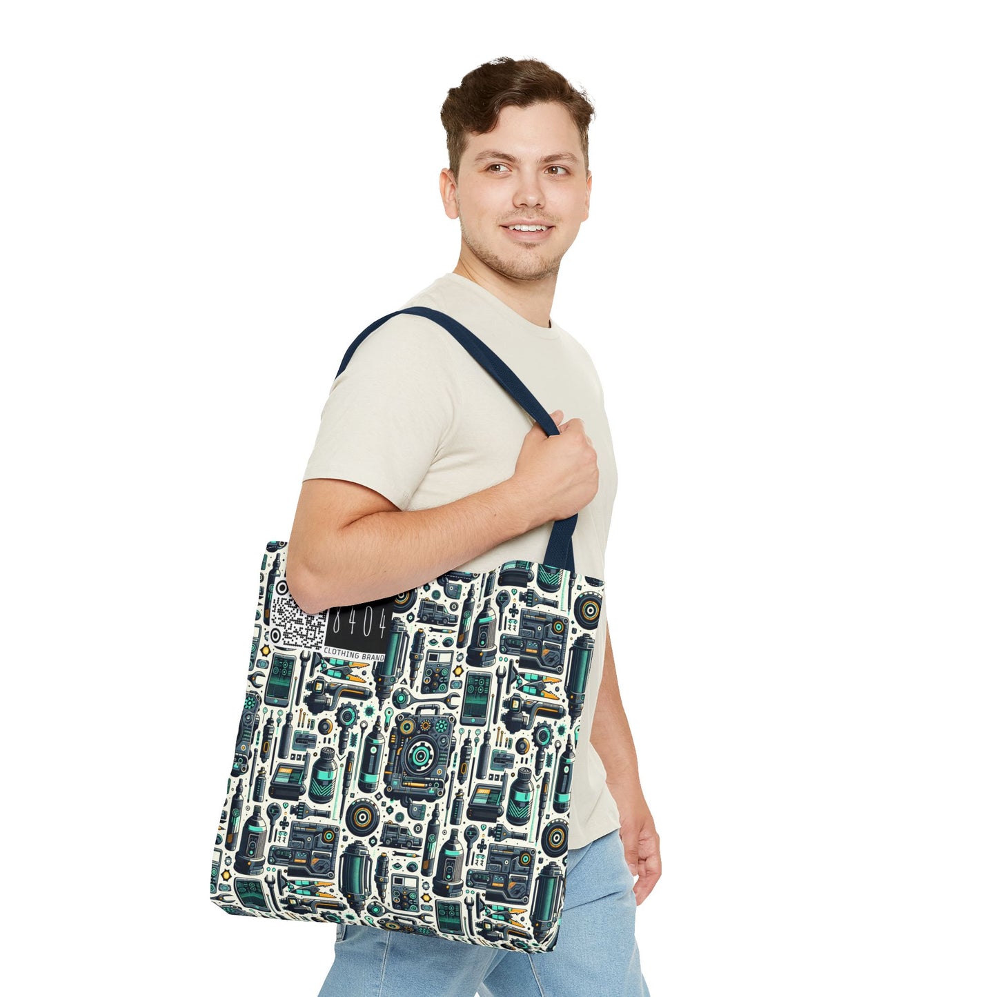Tech Utility Fusion Modern Tech Streetwear Tote Bag - 8404 Design-53