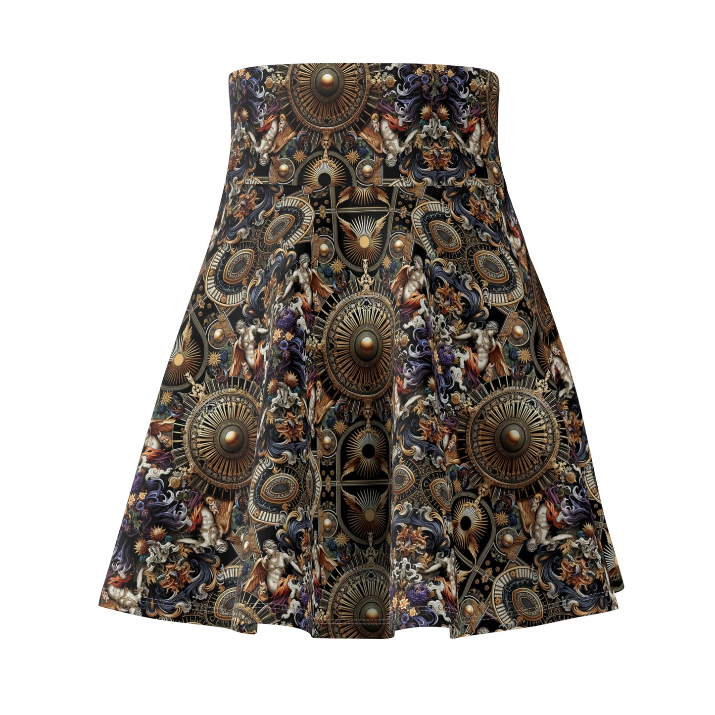 Digital Renaissance Luxurious Streetwear Inspired By Classical Art With a Modern Twist Women's Skater Skirt - 8404 Design-55