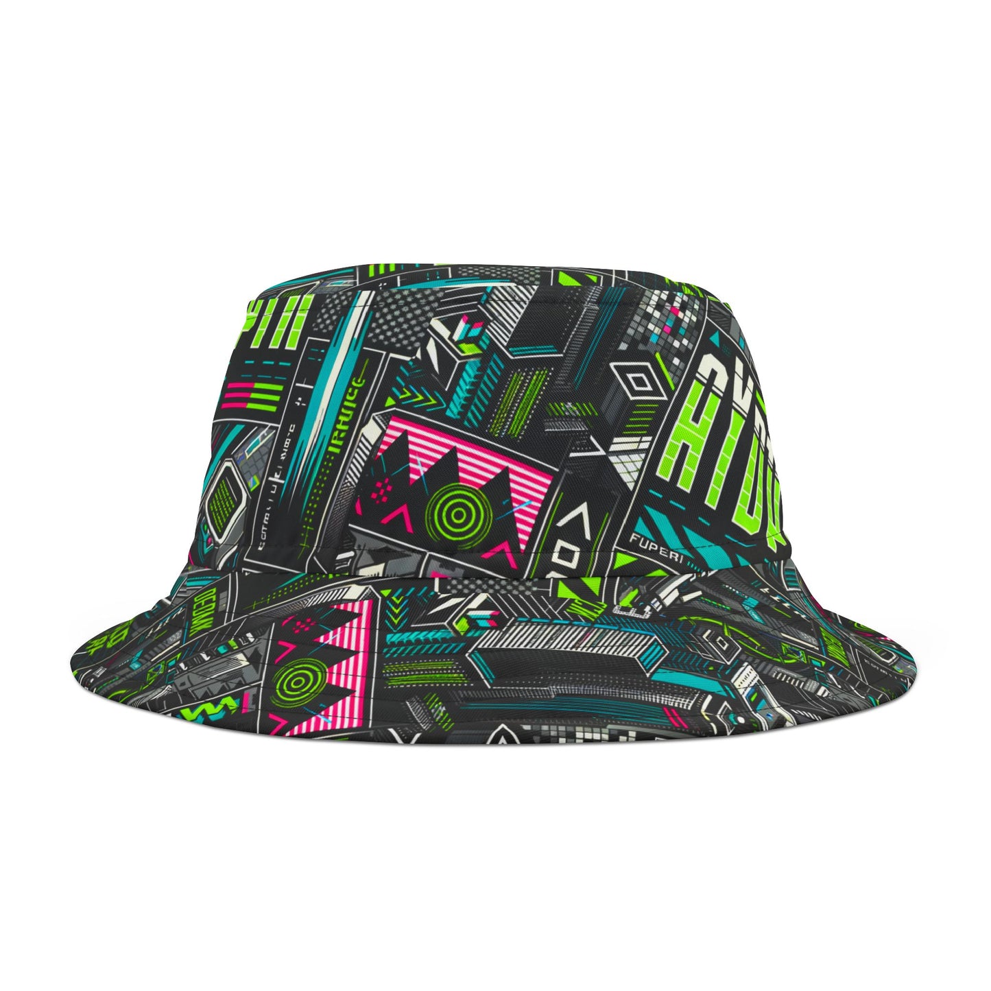 Tech-Forward Graphics Tech-Inspired Streetwear Bucket Hat - 8404 Design-46
