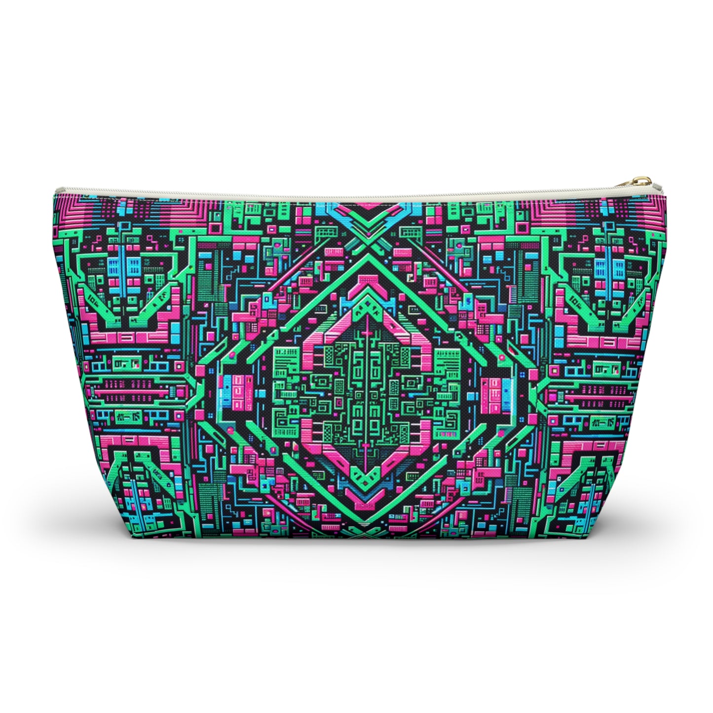 Digital Glitch Vibes Tech-Inspired Streetwear Accessory Pouch W T-Bottom - 8404 Design-71
