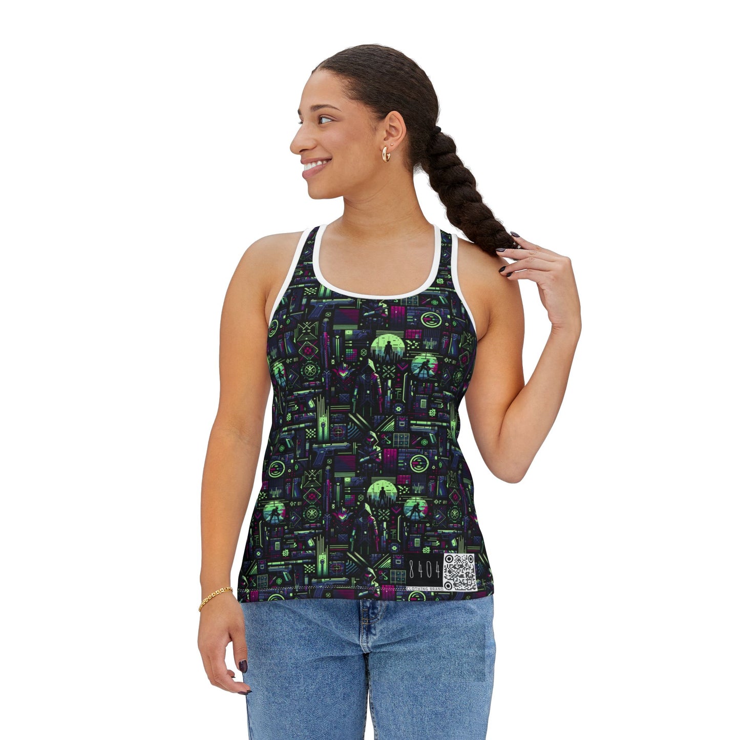 Tech Noir Futuristic Cyberpunk Women's Tank Top - 8404 Design-63