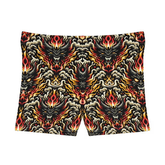 Flame Graphics Maximalist Streetwear Women's Shorts - 8404 Design-59