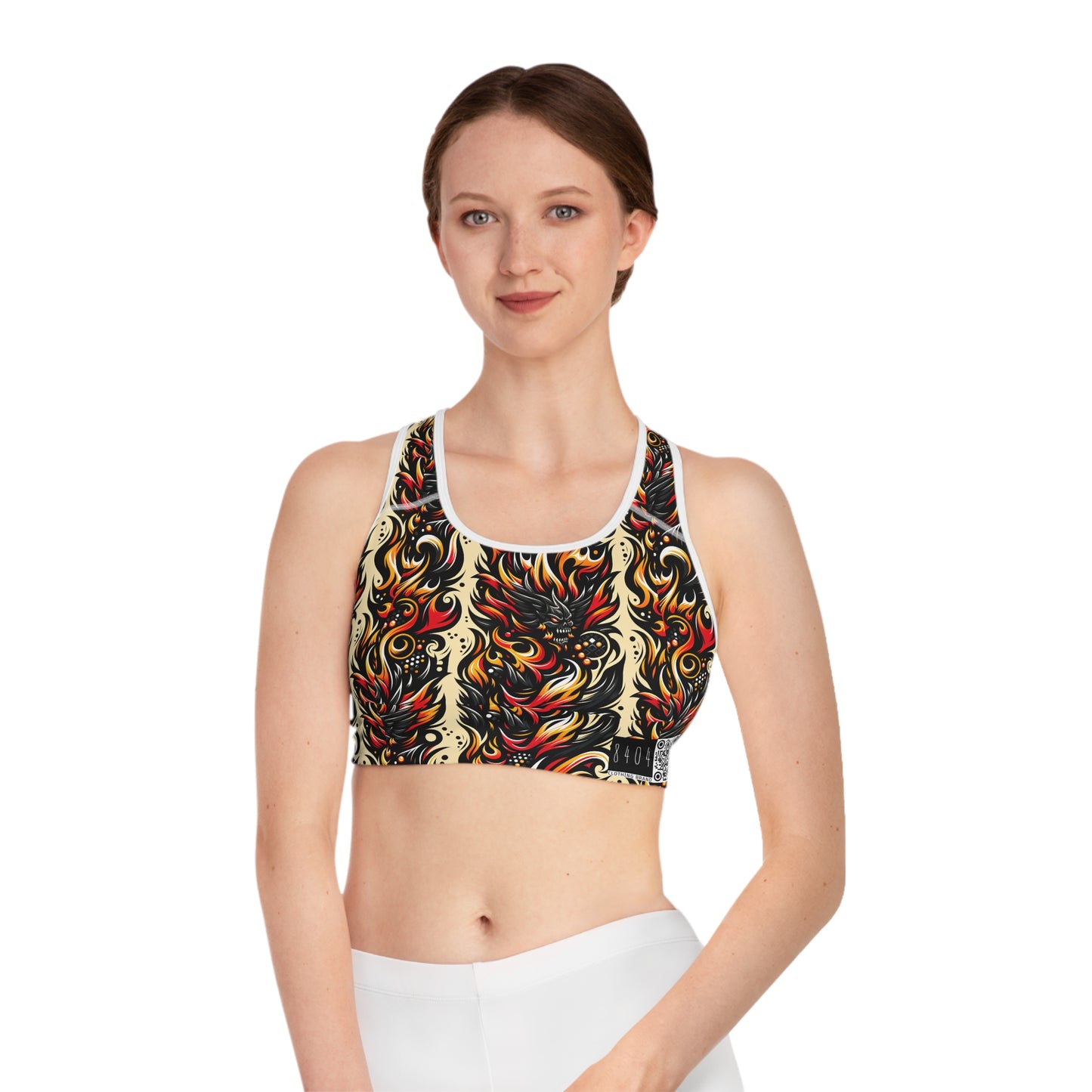 Flame Graphics Maximalist Streetwear Sports Bra - 8404 Design-65