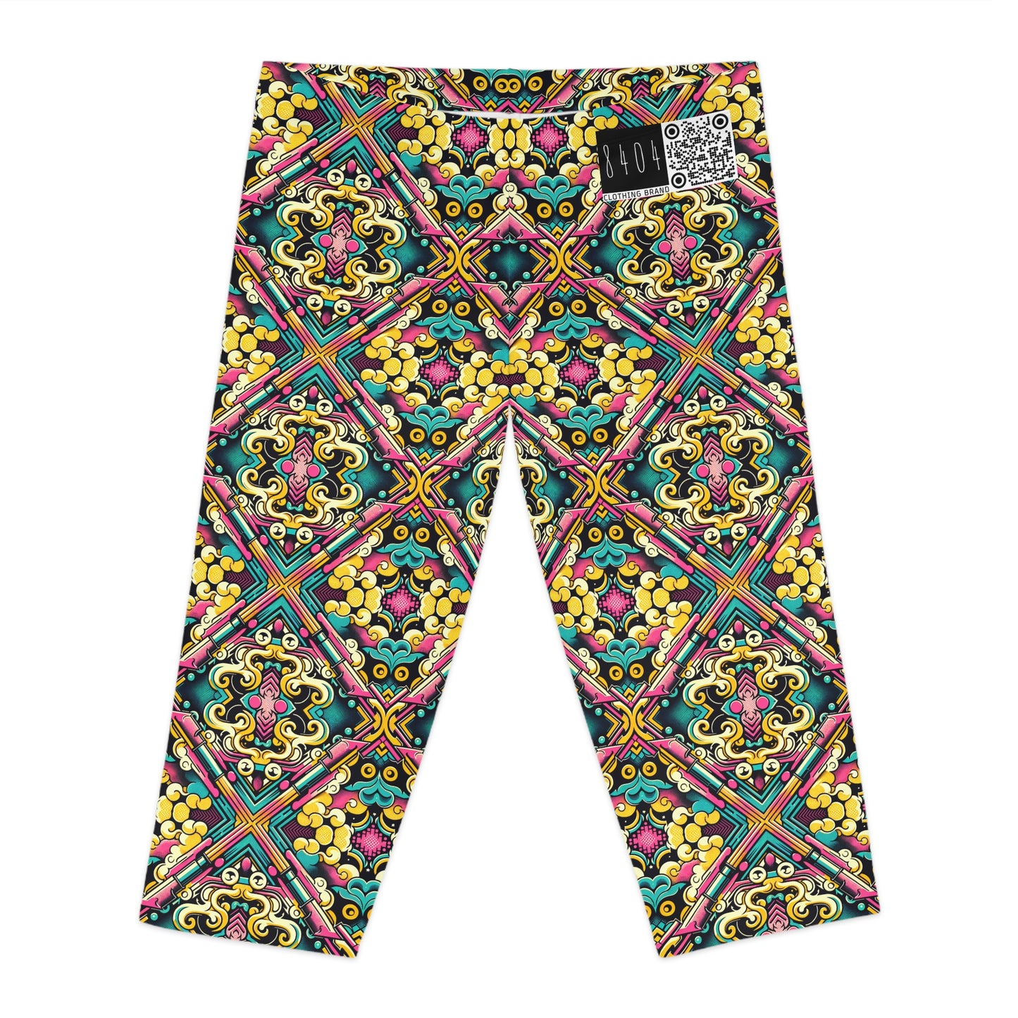 Neon Pop Art Revival Pop Culture Retro Women's Capri Leggings - 8404 Design-59