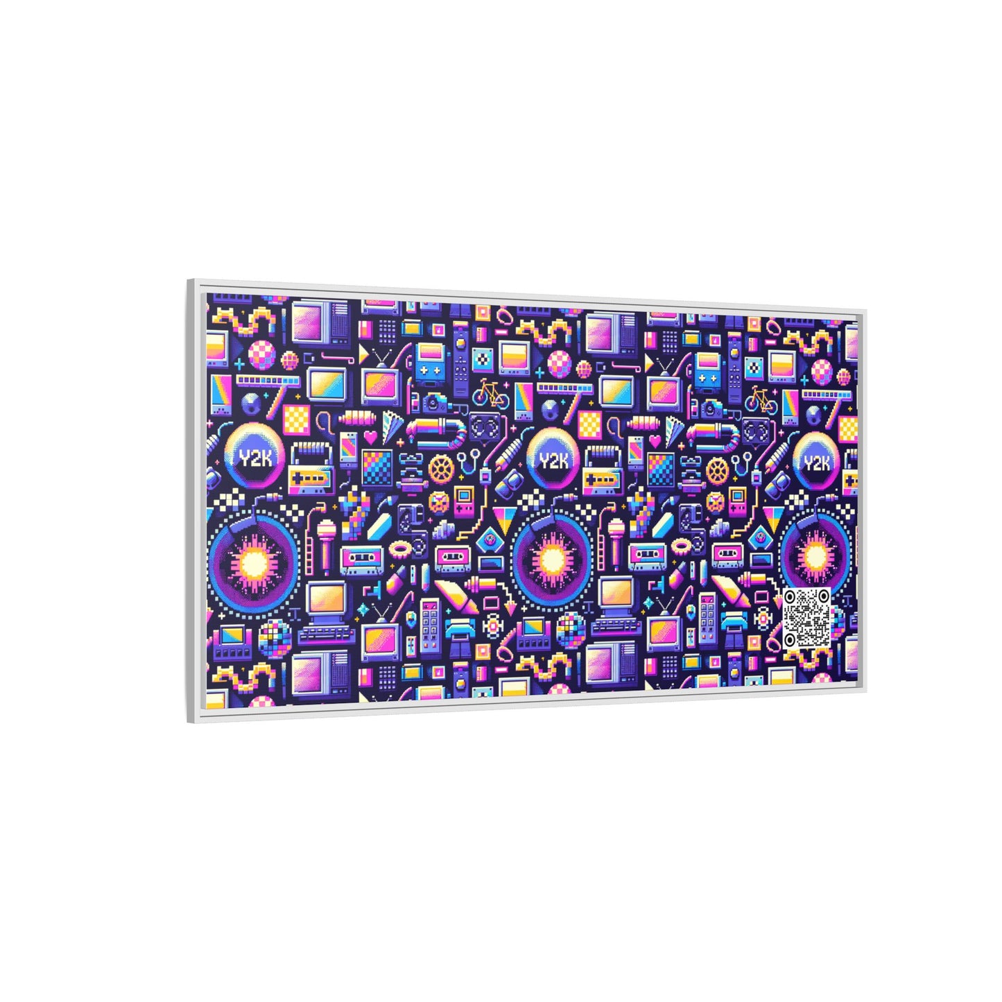 Digital Nostalgia Modern Retro Fusion Matte Canvas, Framed (multi-Color) - 8404 Design-64 B