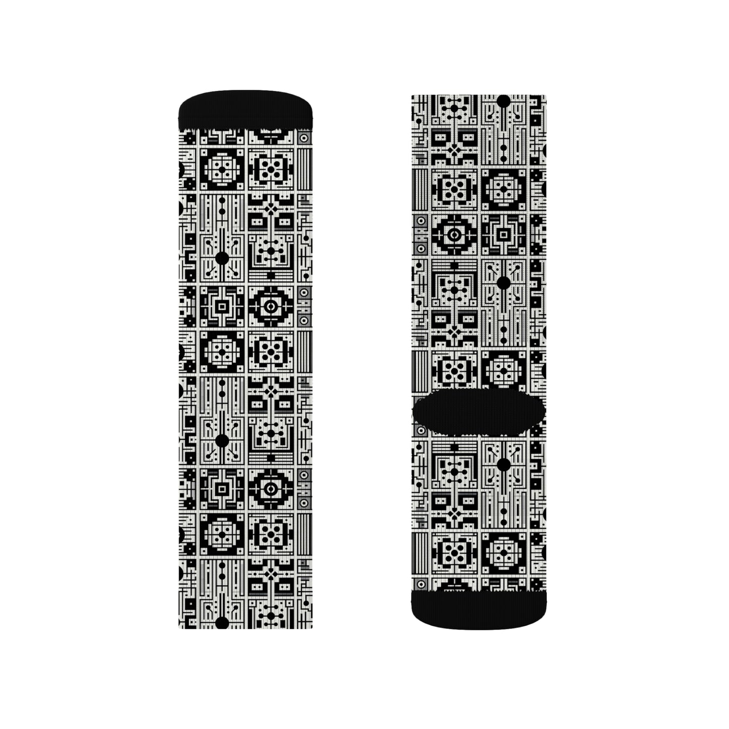 Digital Minimalism Minimalist Tech Sublimation Socks - 8404 Design-55