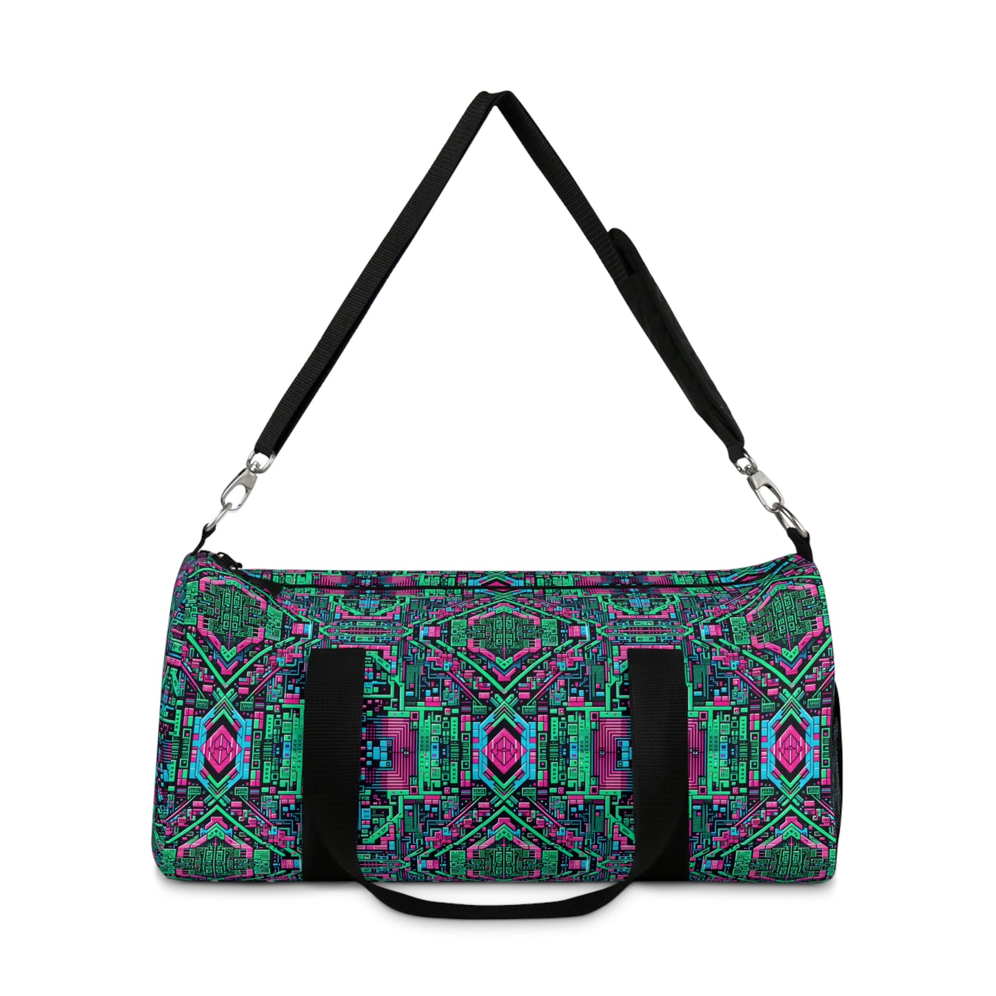 Digital Glitch Vibes Tech-Inspired Streetwear Duffel Bag - 8404 Design-71