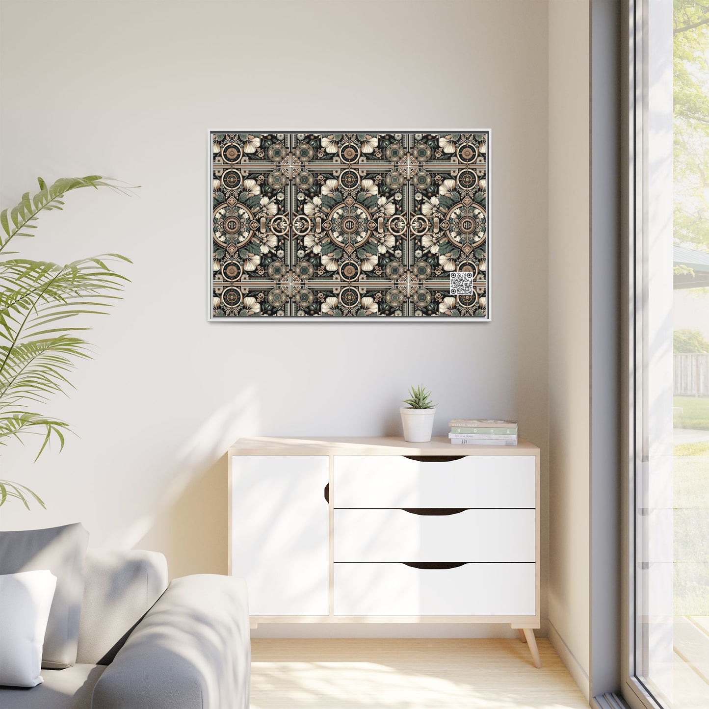 Cyber Garden Party Tech Garden Extravaganza Matte Canvas, Framed (multi-Color) - 8404 Design-66 A