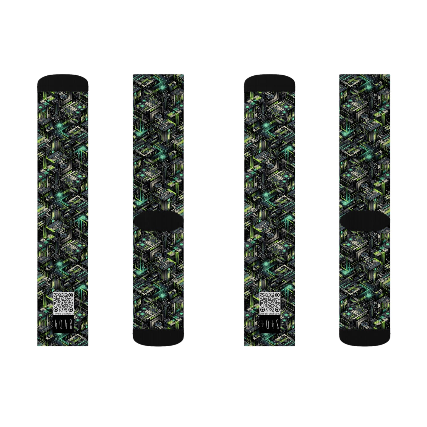 Tech-Infused Graphics Tech-Forward Streetwear Sublimation Socks - 8404 Design-47