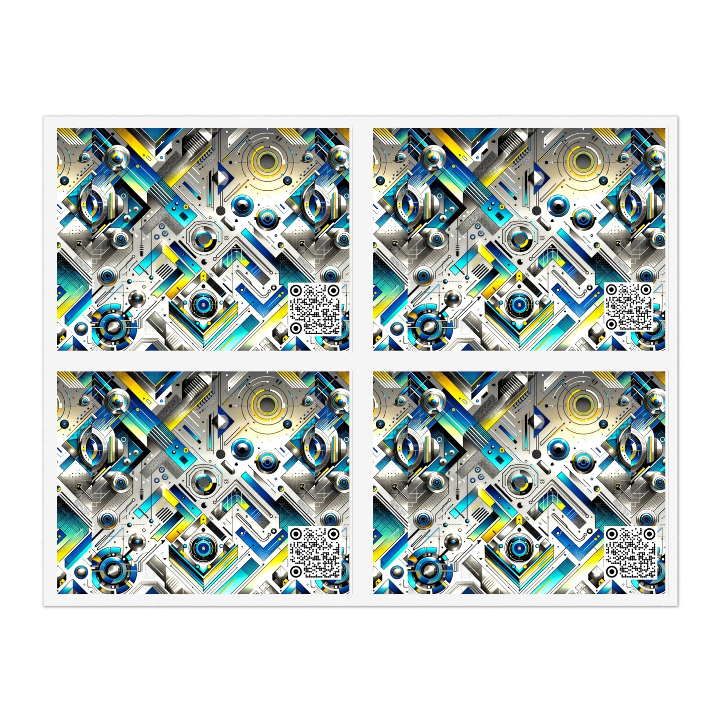 Tech Art Fusion Tech-Forward Streetwear Sticker Sheets - 8404 Design-59