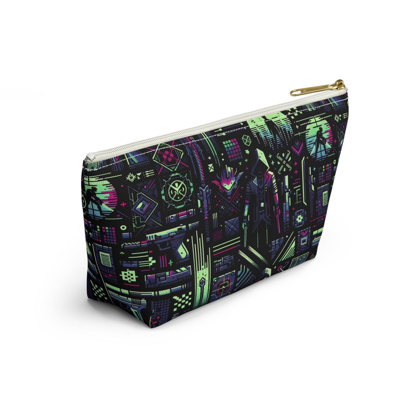 Tech Noir Futuristic Cyberpunk Accessory Pouch W T-Bottom - 8404 Design-63