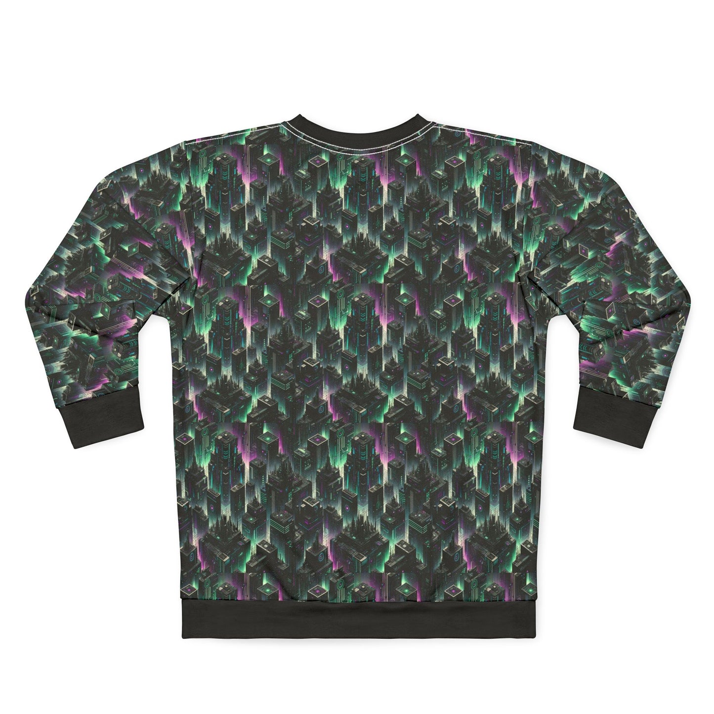 Tech Noir Aesthetics Tech-Forward Urban Dystopia Sweatshirt - 8404 Design-44