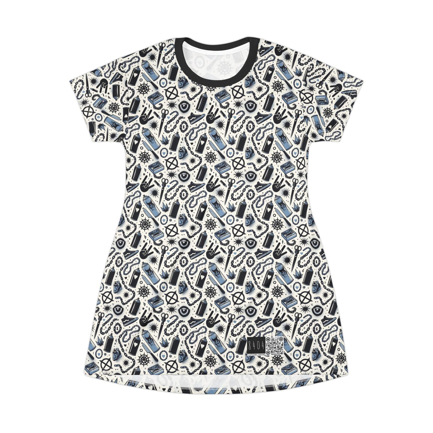 Cultural Rebellion Graphics Edgy and Rebellious With a Hint of Nostalgia T-Shirt Dress - 8404 Design-57