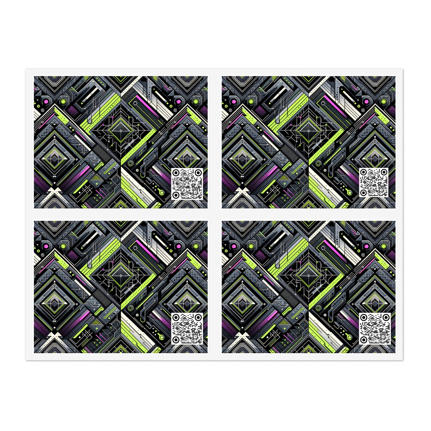 Retro Futurism Graphics Tech-Forward Streetwear Sticker Sheets - 8404 Design-60