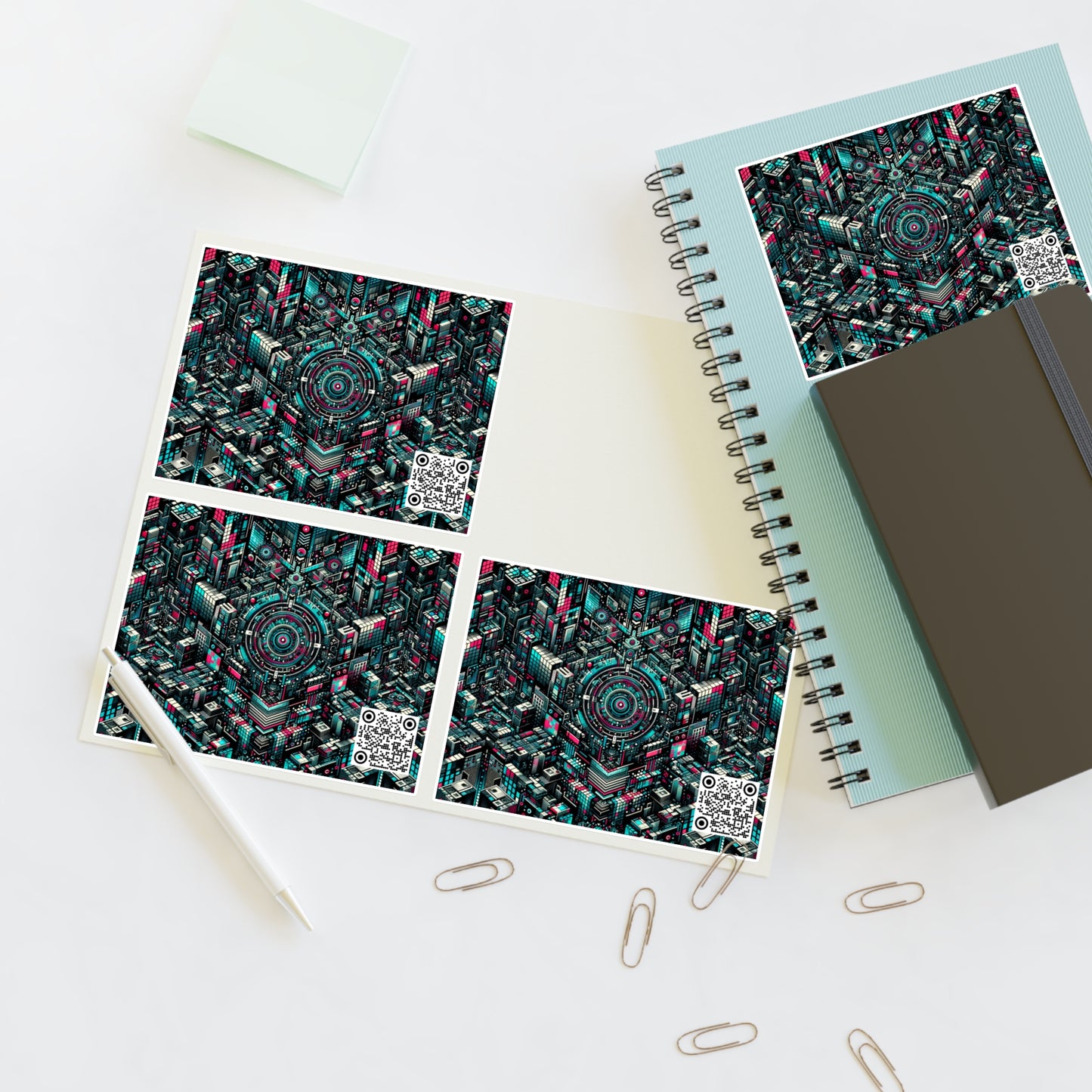 Digital Rebellion Tech-Inspired Streetwear Sticker Sheets - 8404 Design-54