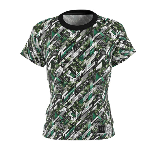 Tech Camo Fusion Tech-Forward Streetwear With a Futuristic Edge Women's Cut & Sew Tee - 8404 Design-63