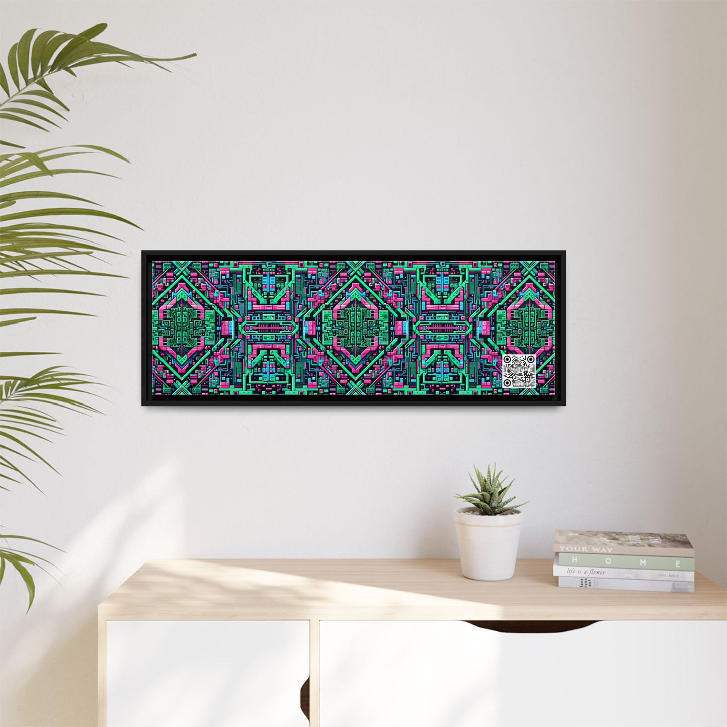 Digital Glitch Vibes Tech-Inspired Streetwear Matte Canvas, Framed (multi-Color) - 8404 Design-71 B