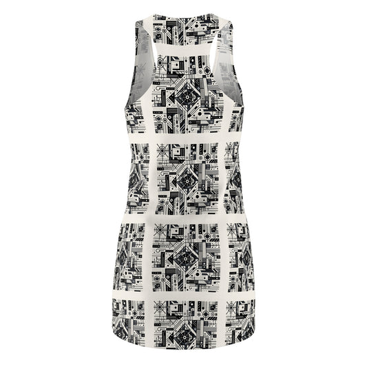 Digital Minimalism Minimalist Tech Women's Cut & Sew Racerback Dress - 8404 Design-47