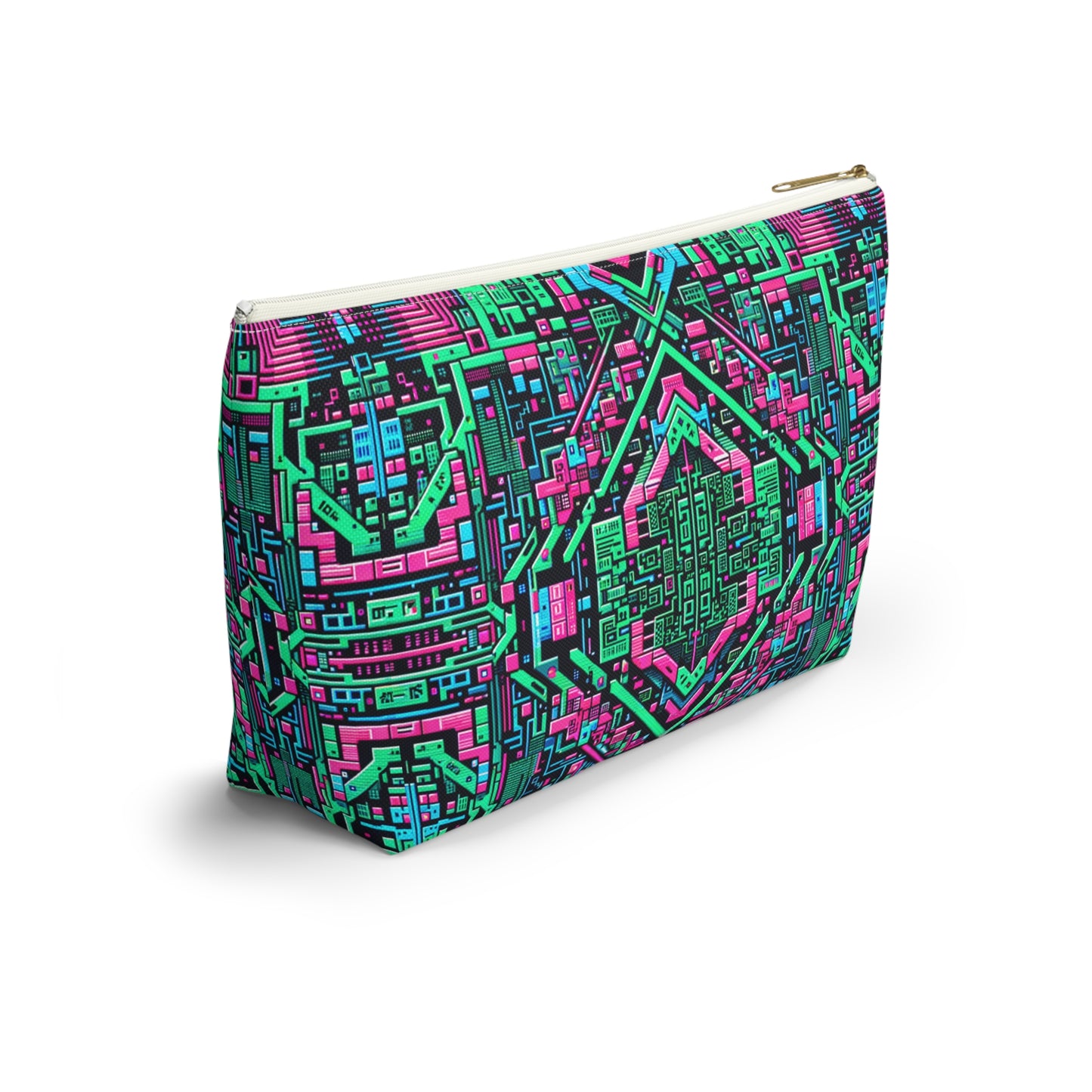 Digital Glitch Vibes Tech-Inspired Streetwear Accessory Pouch W T-Bottom - 8404 Design-71