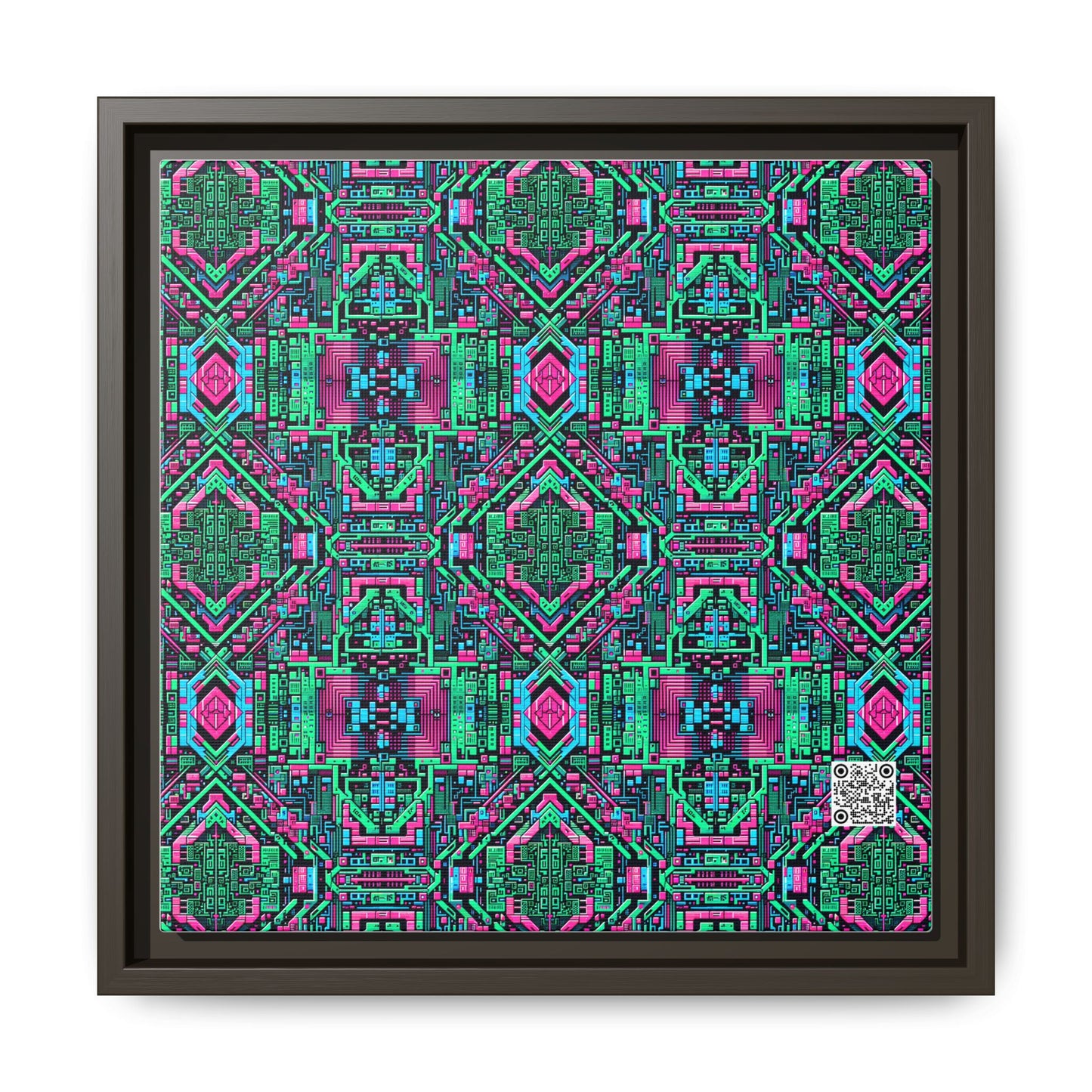 Digital Glitch Vibes Tech-Inspired Streetwear Matte Canvas, Framed (multi-Color) - 8404 Design-71 B