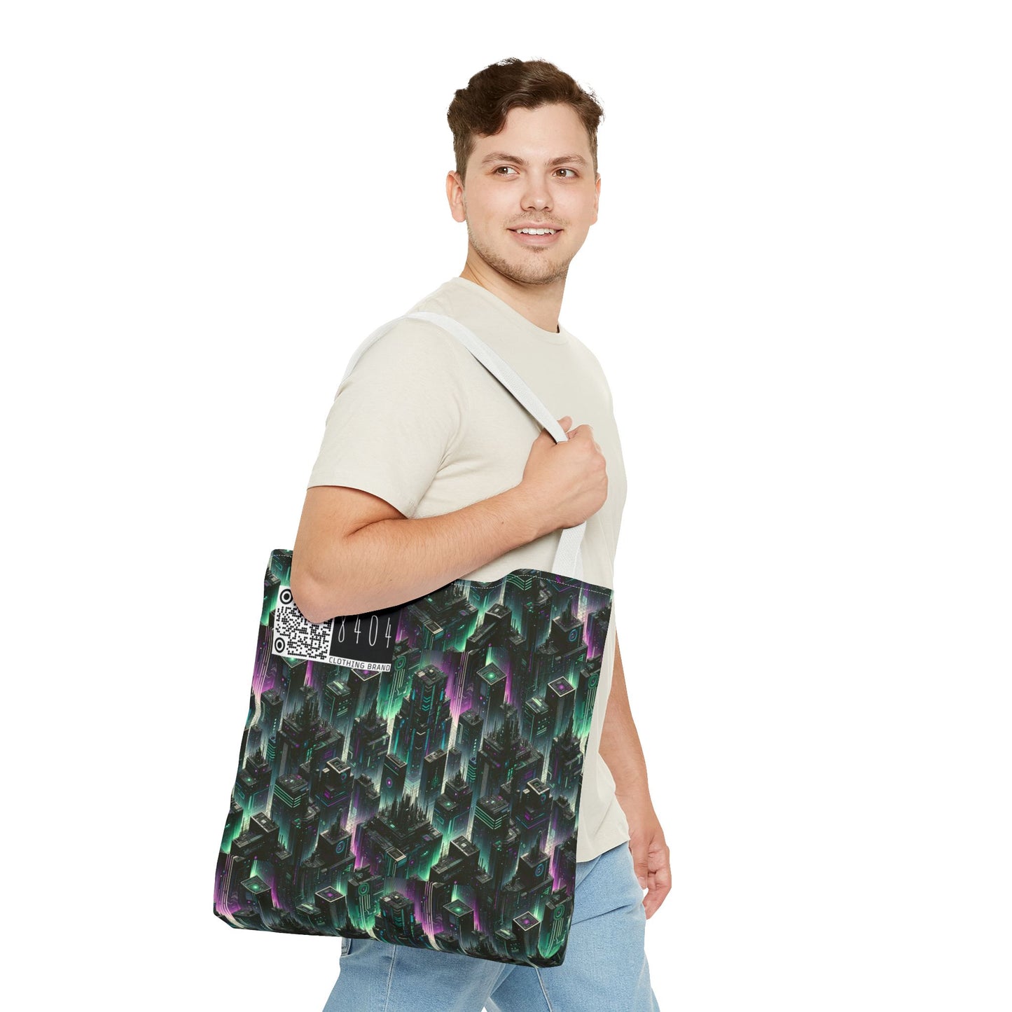 Tech Noir Aesthetics Tech-Forward Urban Dystopia Tote Bag - 8404 Design-44